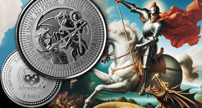 Scottsdale Mint: St. Georg & Drache 1 Oz Silber